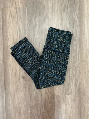 Lululemon Wunder Under Crop in Tweed Runner Shocking Blue Size 6